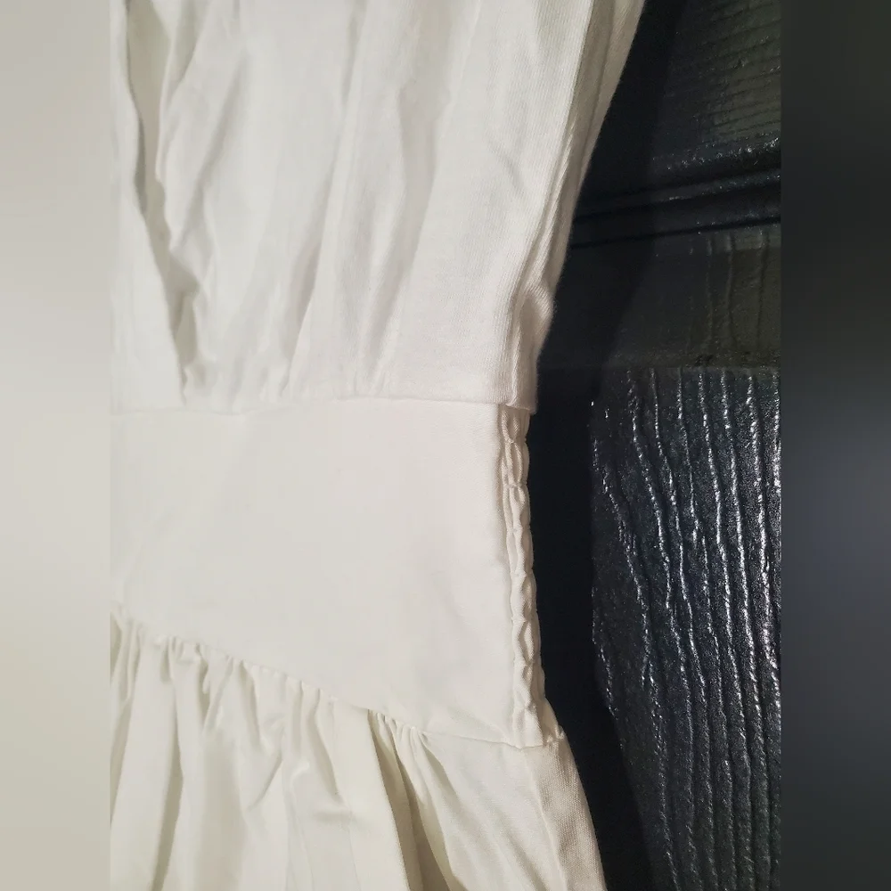 Banana Republic Mixed Media Cotton Poplin Maxi Dress White Size XS RT$140